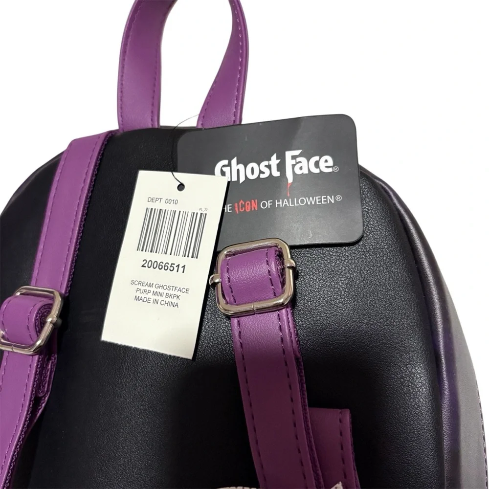 NWT Bioworld Ghost Face Scream Call Me Purple & Black Mini Backpack